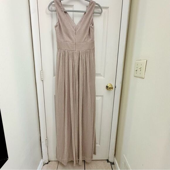 NWT Oleg Cassini Metallic Glitter Tank Dress Size 2 Blush Pink A-Line Wedding - Picture 3 of 10